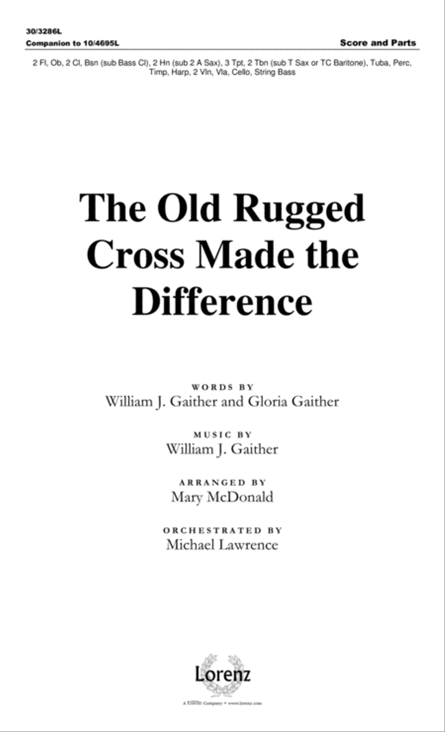 The Old Rugged Cross Made the Difference - Orchestral Score and Parts Choir scores gallery preview page 2
