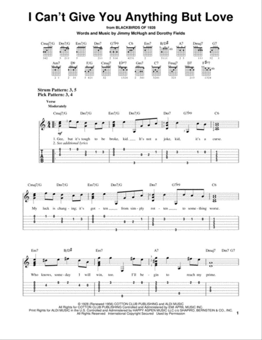 I Can't Give You Anything But Love Electric Guitar scores gallery preview page 1