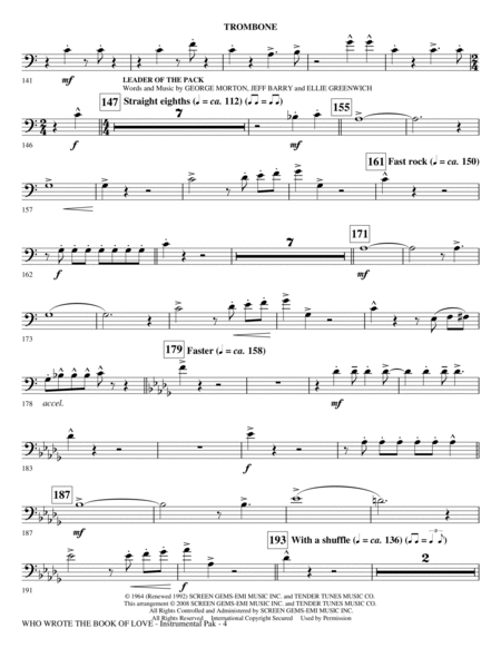 Who Wrote The Book Of Love? (Choral Medley) - Trombone