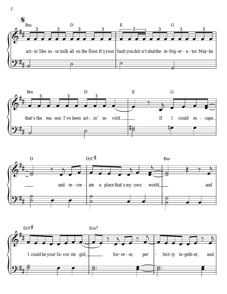 The Sweet Escape Easy Piano scores gallery preview page 2