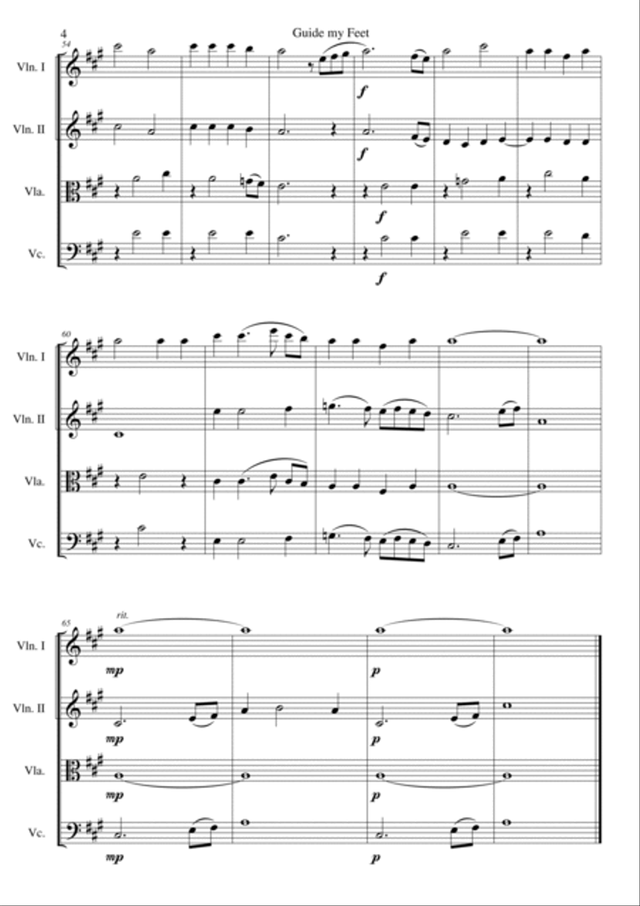 Guide my Feet for string quartet Guide my Feet for string quartet String Quartet scores gallery preview page 4