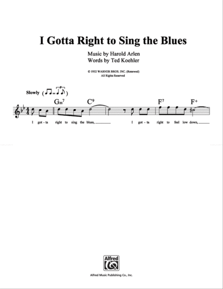 I Gotta Right to Sing the Blues School and Community scores gallery preview page 1