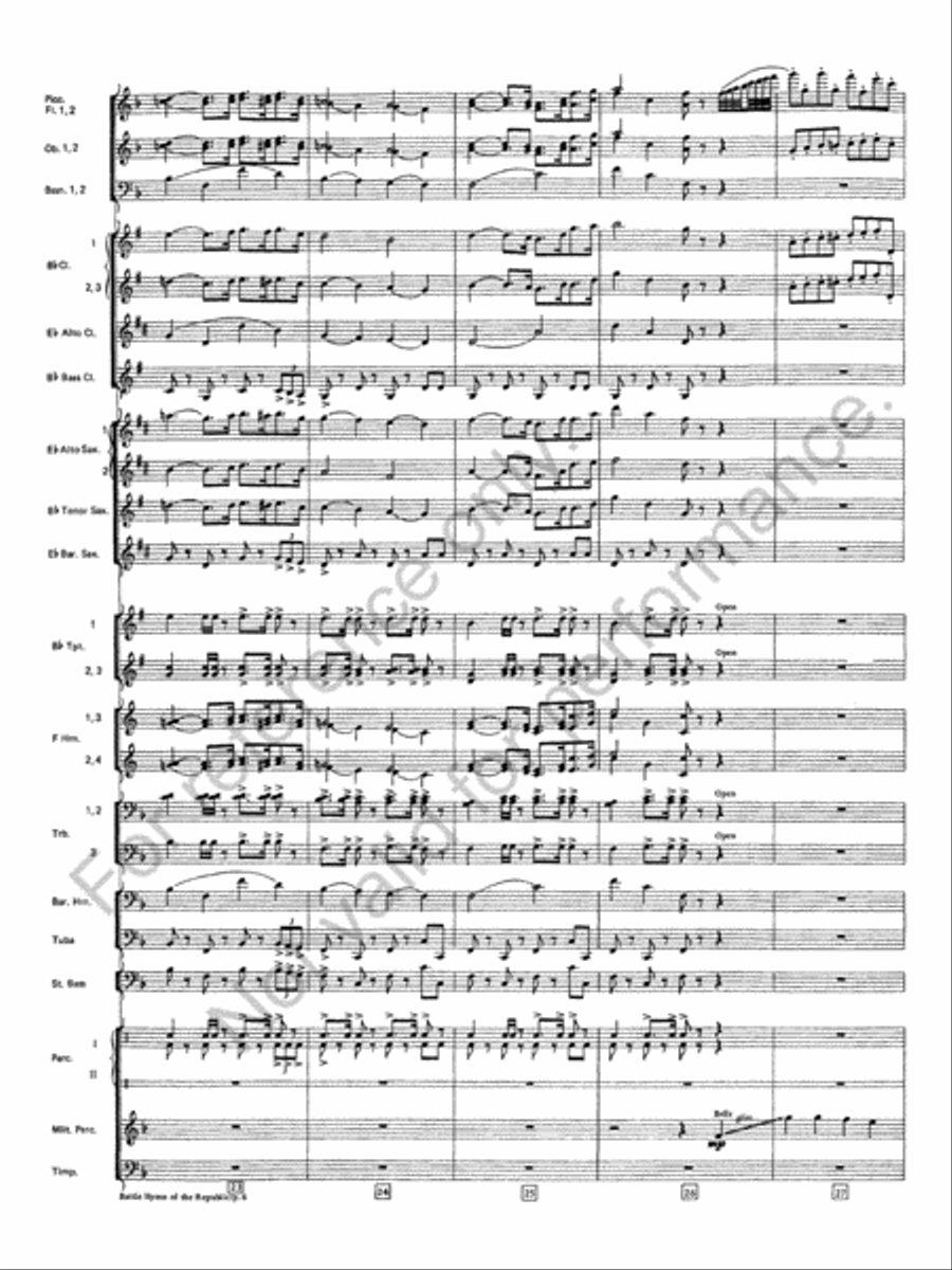 Battle Hymn Of The Republic Concert Band scores gallery preview page 7
