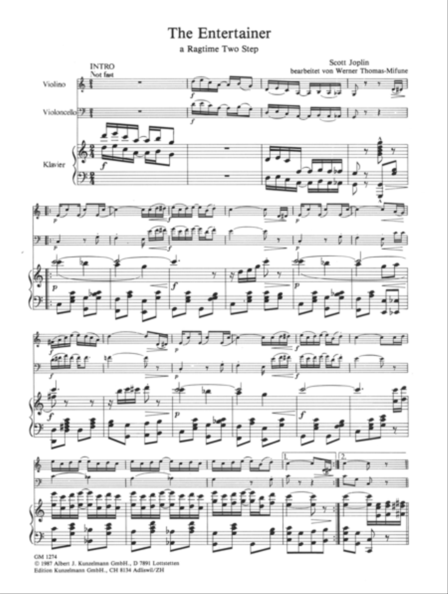 Ragtimes for piano trio Piano Trio scores gallery preview page 2
