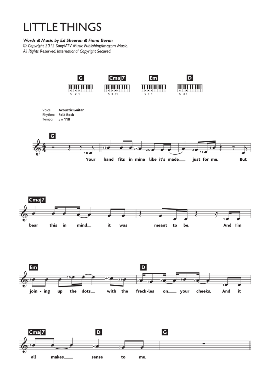 Little Things Piano scores gallery preview page 1