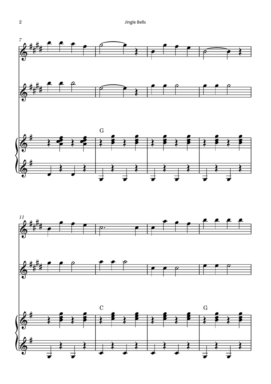 Jingle Bells Woodwind Duet scores gallery preview page 2