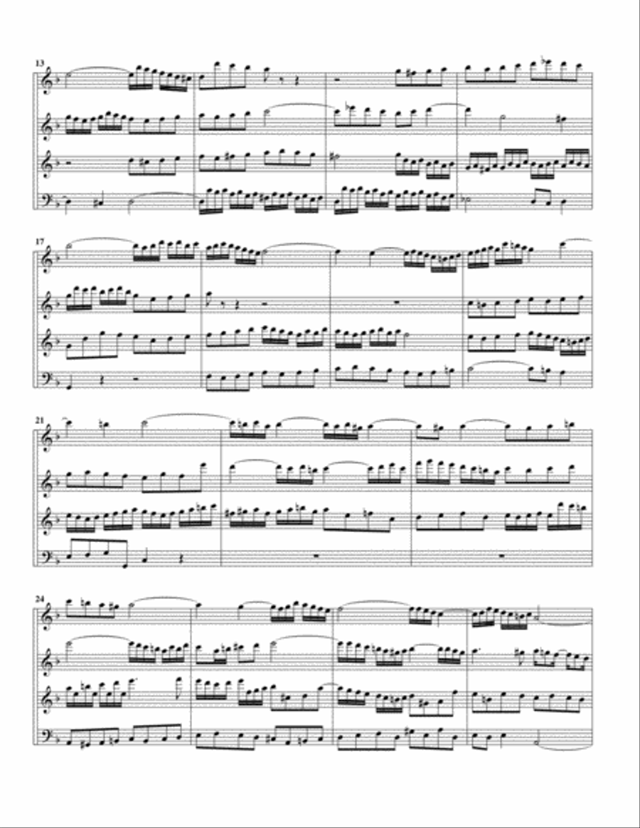 Fugue for organ, BWV 544/II (Arrangement for 4 recorders) Recorder scores gallery preview page 2