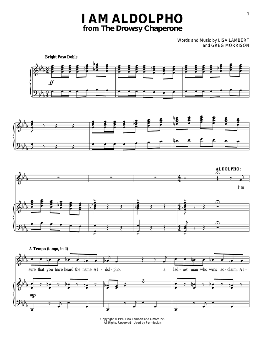 I Am Aldolpho I Am Aldolpho Piano, Vocal scores gallery preview page 1