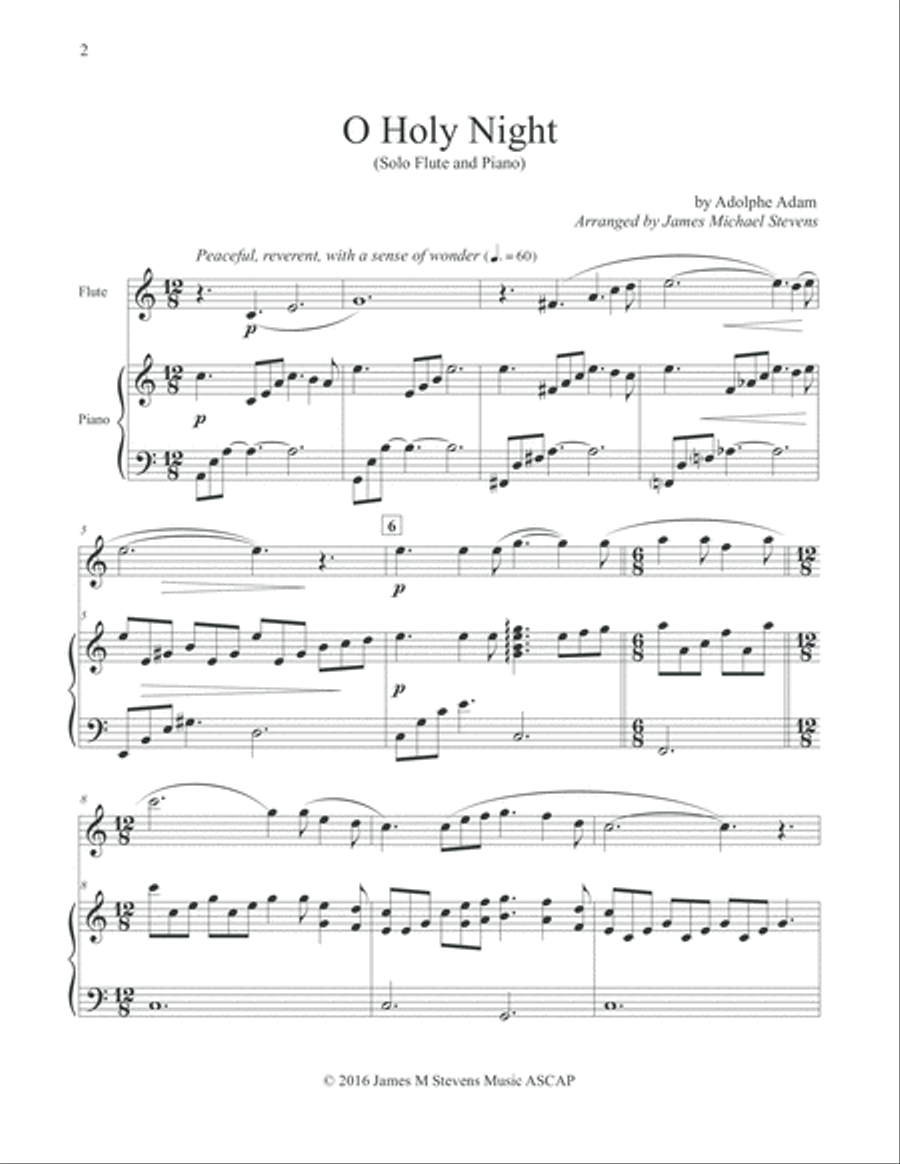 O Holy Night - Flute & Piano Flute Solo scores gallery preview page 2