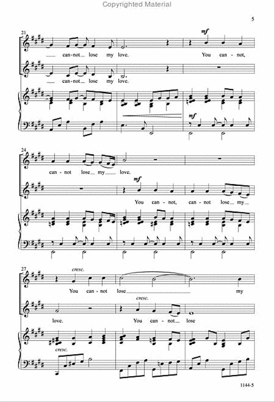 You Cannot Lose My Love - SA Octavo SA scores gallery preview page 4