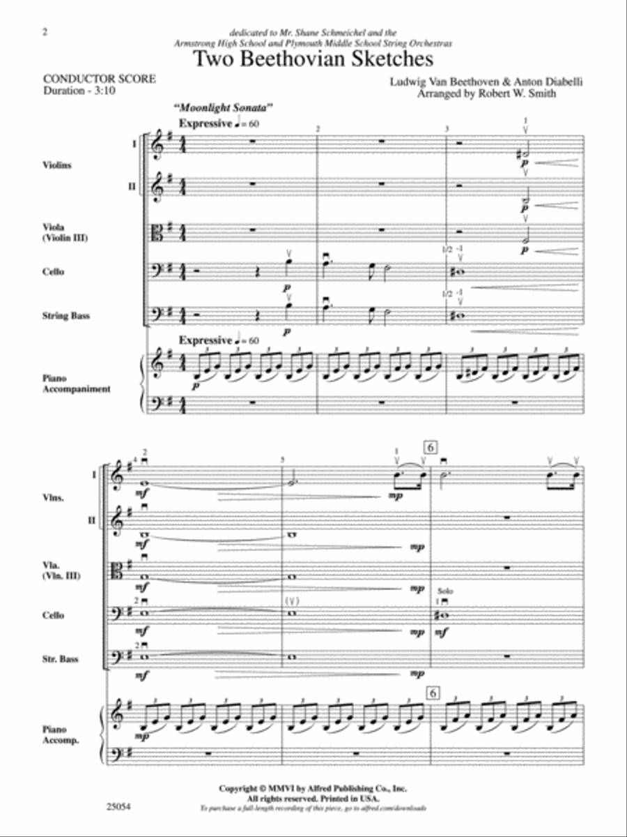 Two Beethovian Sketches Orchestra scores gallery preview page 2