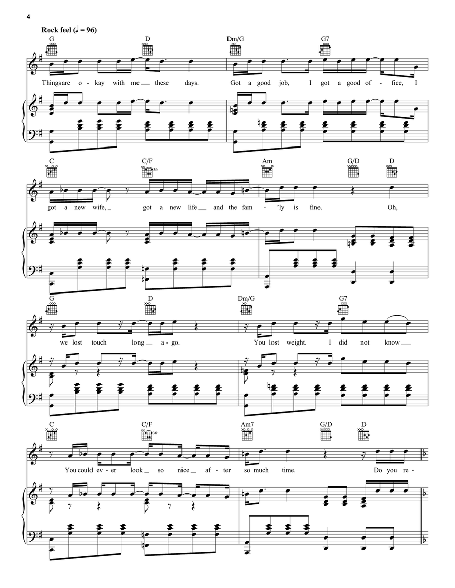 Scenes From An Italian Restaurant Piano, Vocal, Guitar scores gallery preview page 4