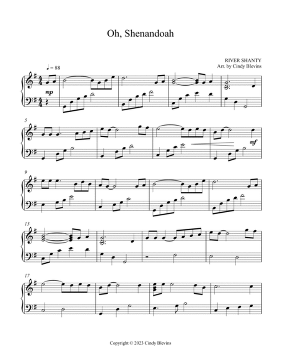 Oh, Shenandoah, Piano and Tin Whistle (D) image number null