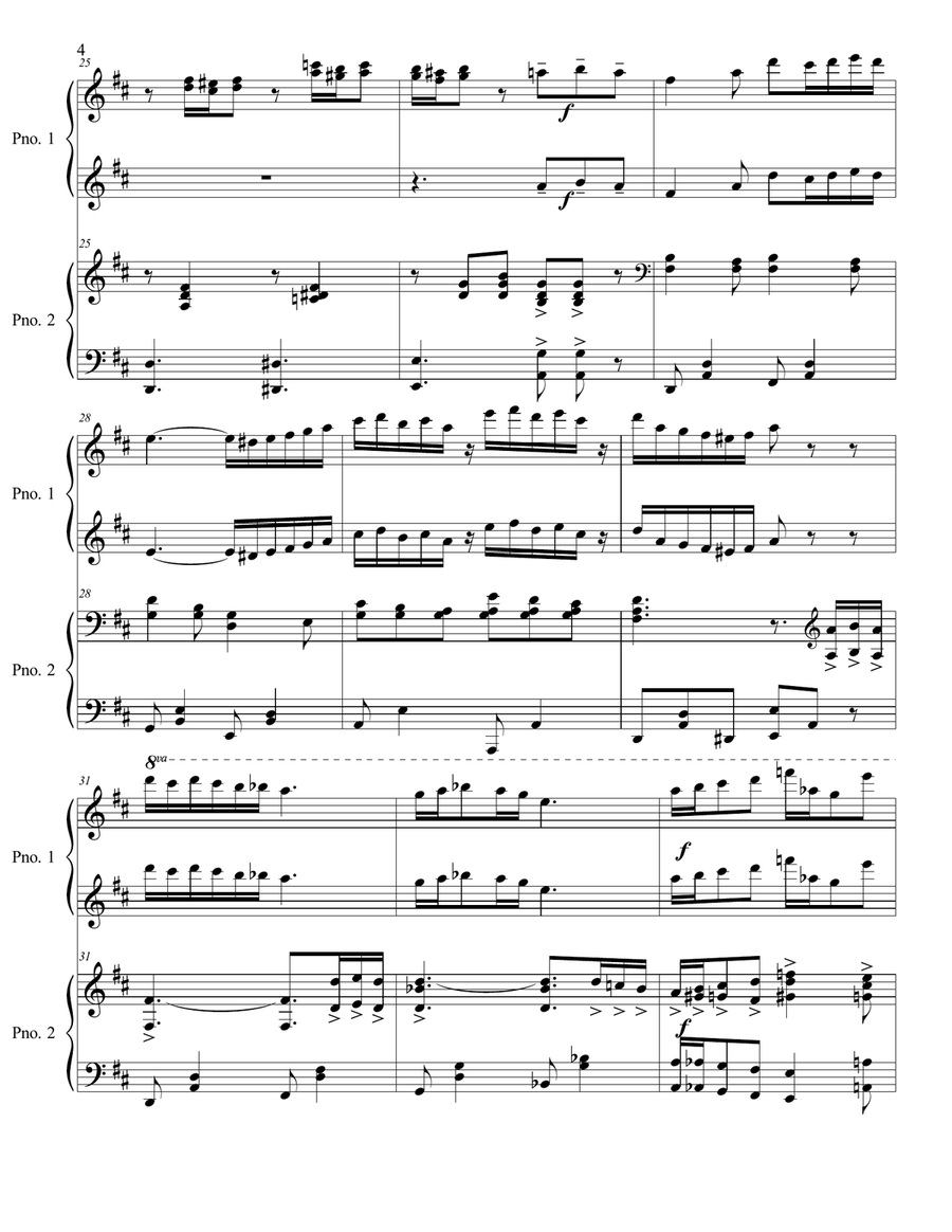 My Heavenly Father Watches Over Me (1 piano 4 hands) 1 Piano, 4-Hands scores gallery preview page 4