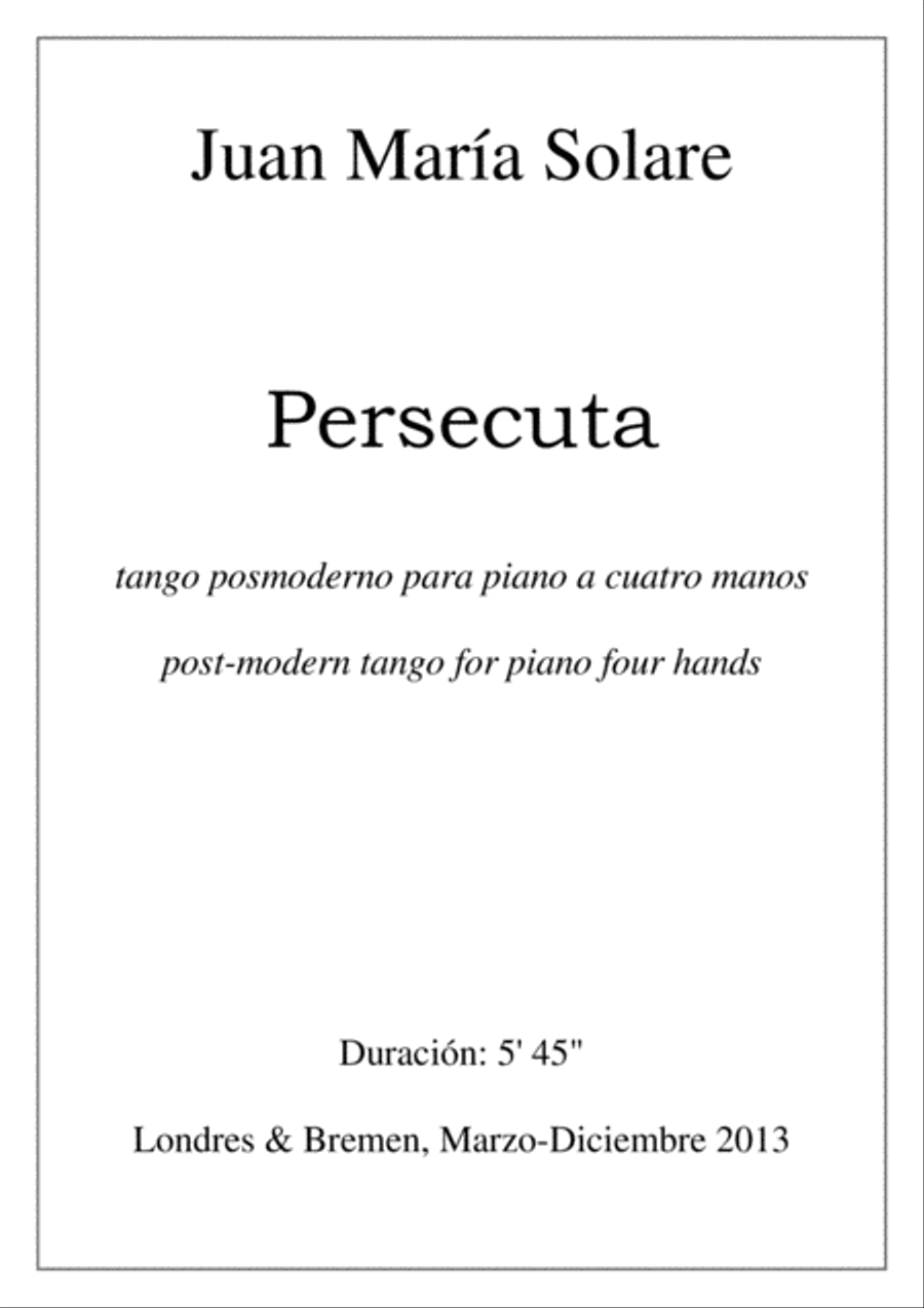 Persecuta [piano 4 hands] Piano Duet scores gallery preview page 1