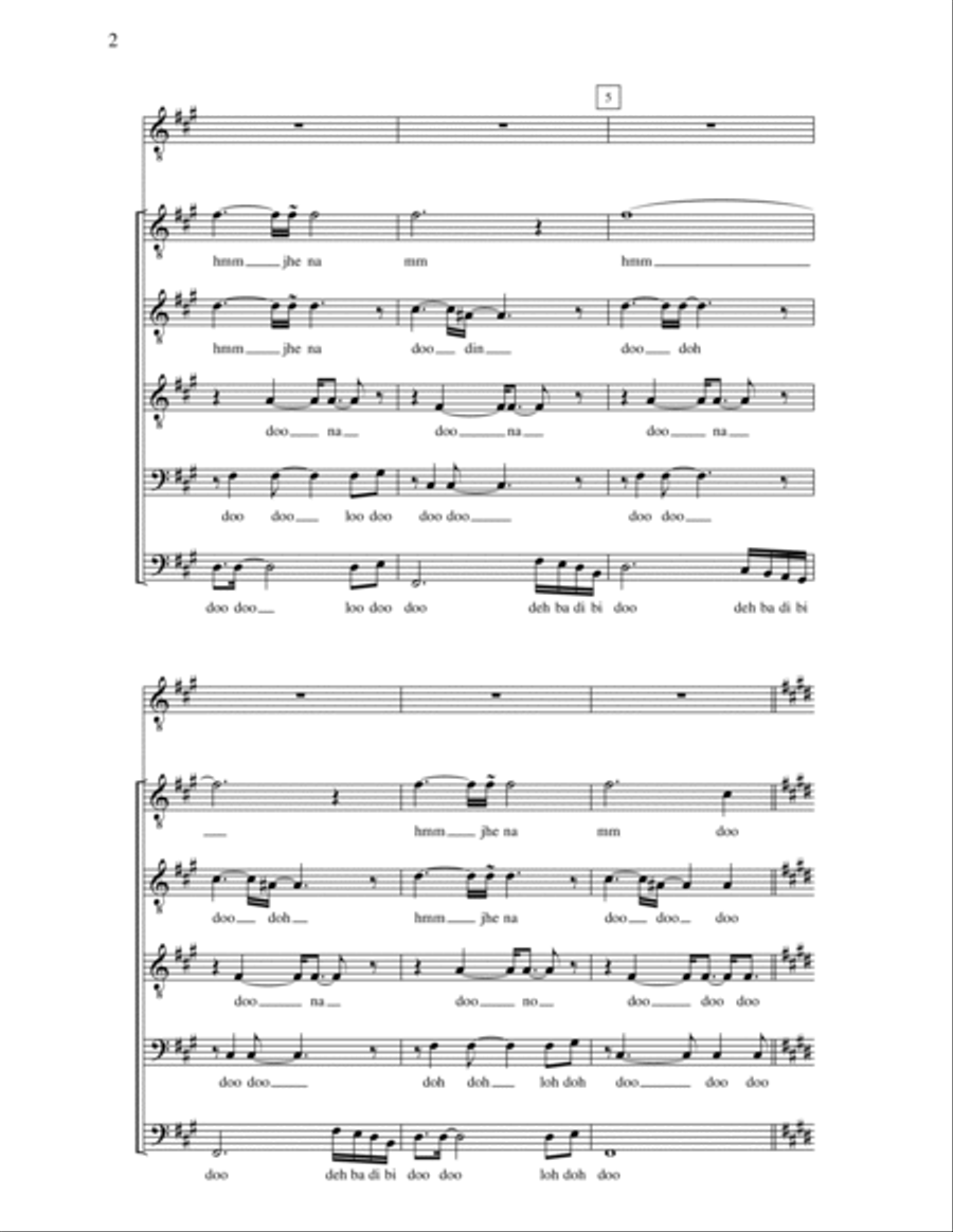 Under The Bridge A Cappella scores gallery preview page 2