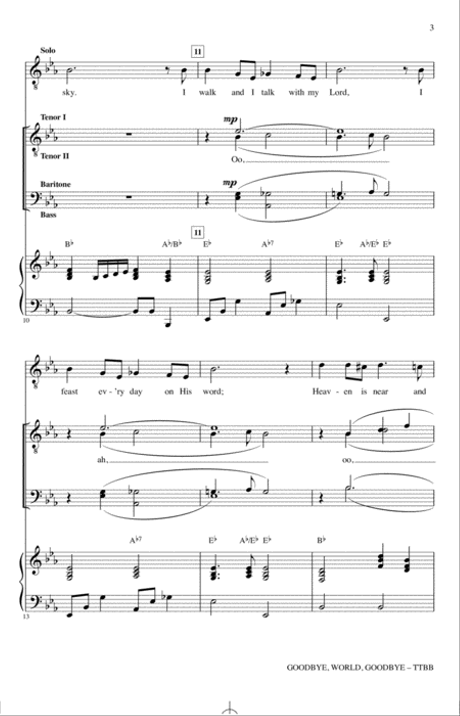 Goodbye, World, Goodbye (arr. Keith Christopher) TTBB scores gallery preview page 2