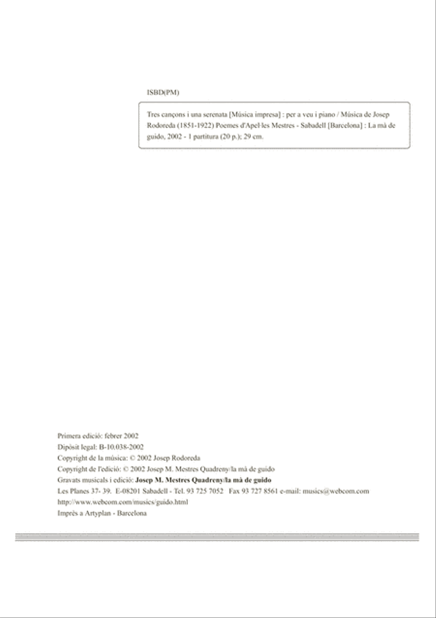 Tres cançons i una serenata Voice scores gallery preview page 4