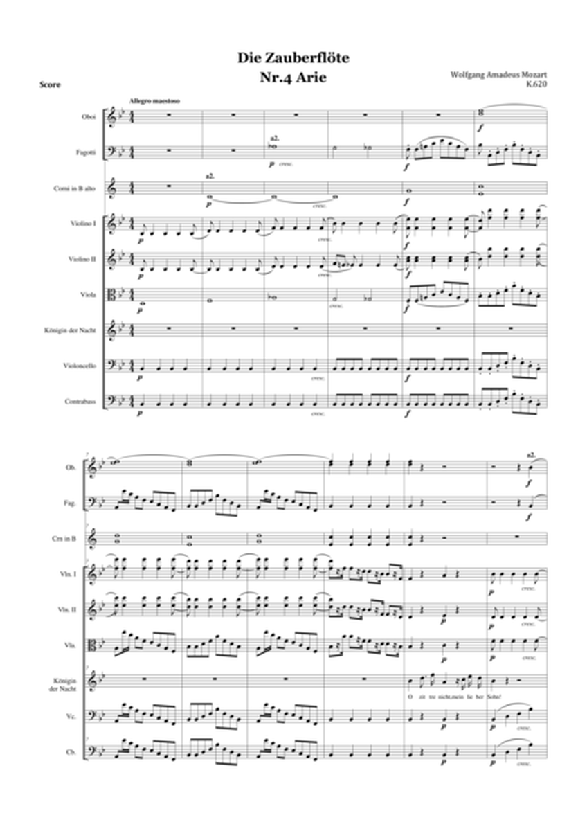 Die Zauberflote. Arie nr.4 "O zittre nicht, mein lieber Sohn" (The Magic Flute) - Score