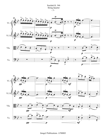 Scarlatti: Sonata K. 546 for String Quartet image number null
