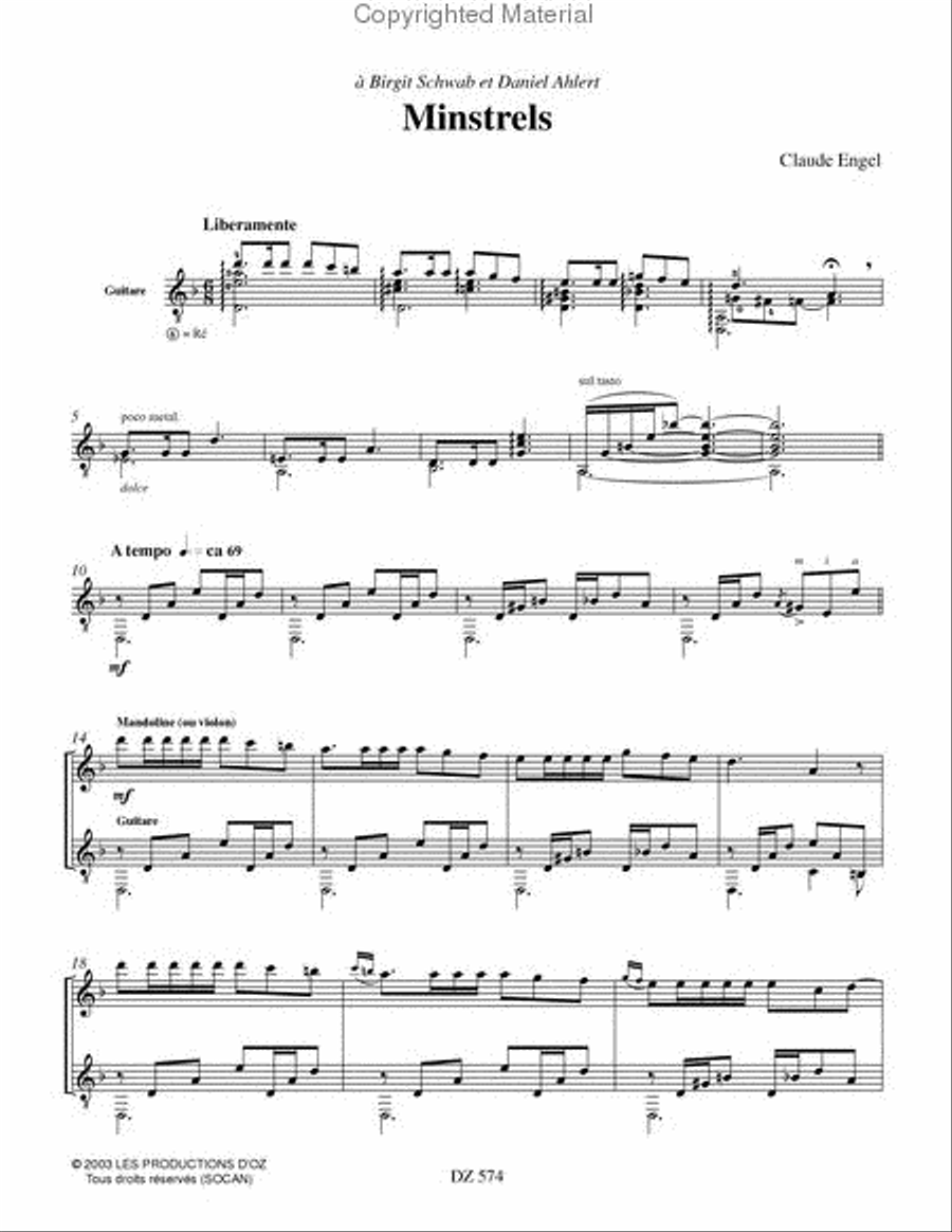 Minstrels Classical Guitar scores gallery preview page 2