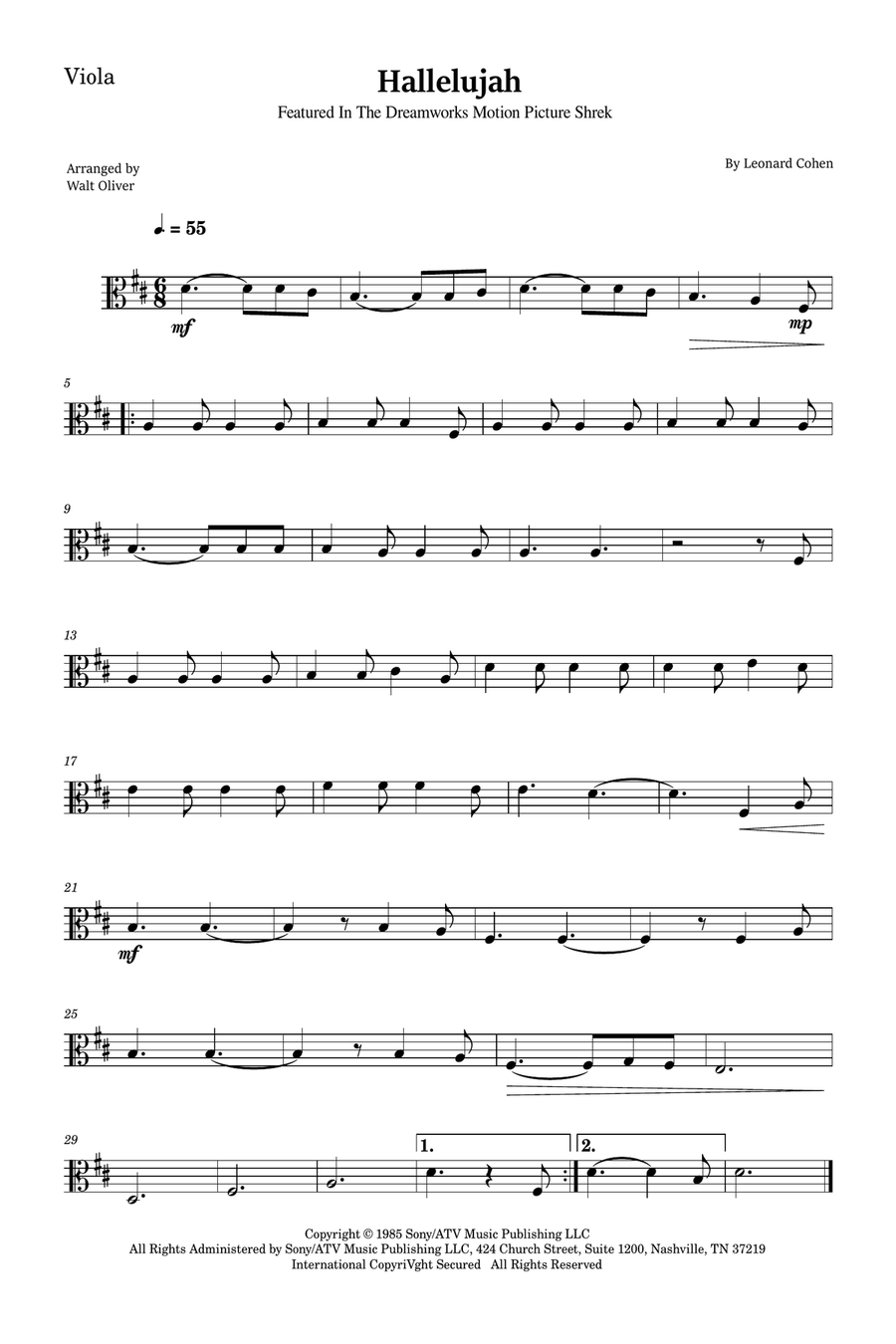 Hallelujah String Duet scores gallery preview page 3