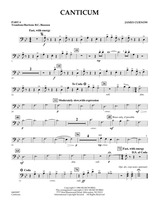Canticum - Pt.4 - Trombone/Bar. B.C./Bsn.