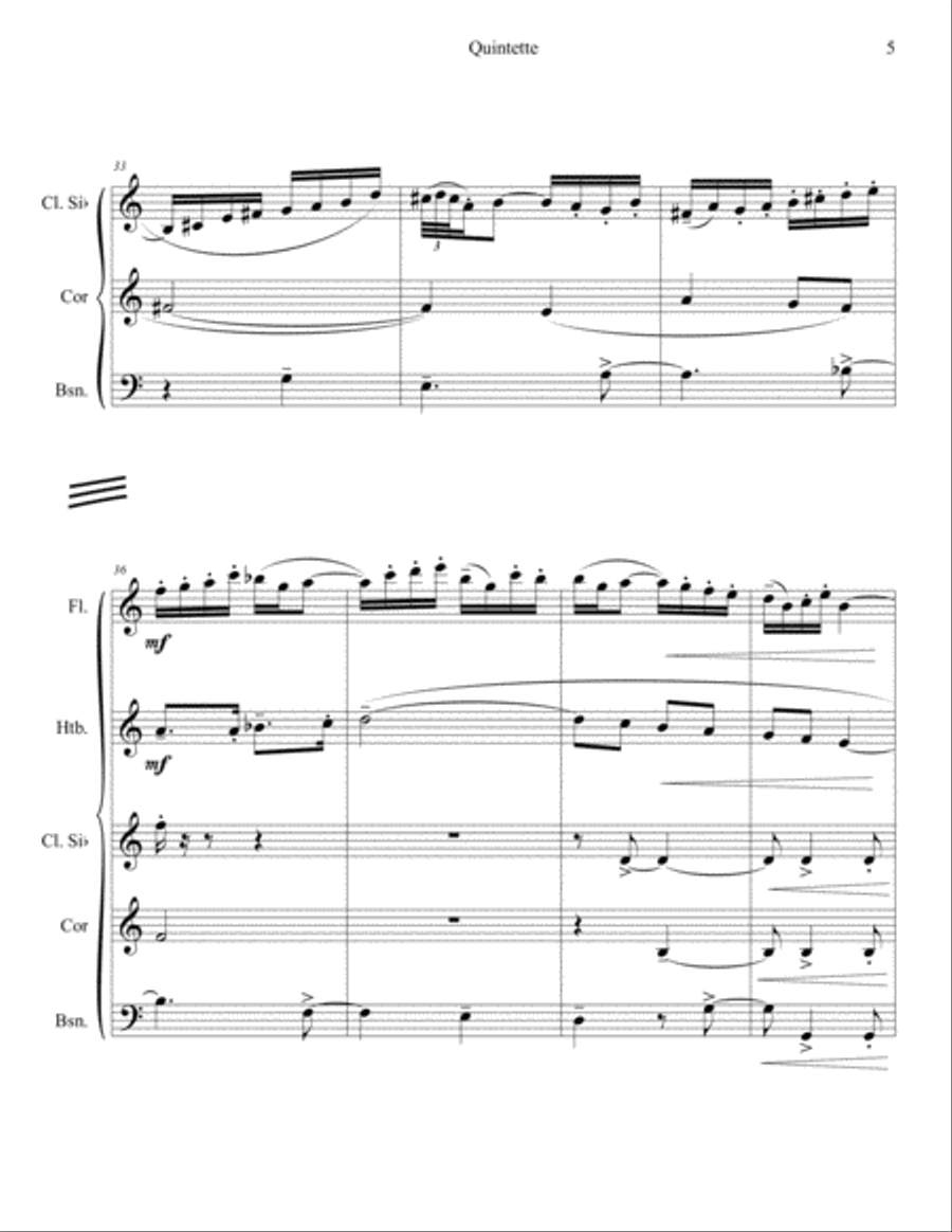 Quintette, «Toccate ou le récit digital» (Wind Quintet) Woodwind Quintet scores gallery preview page 5