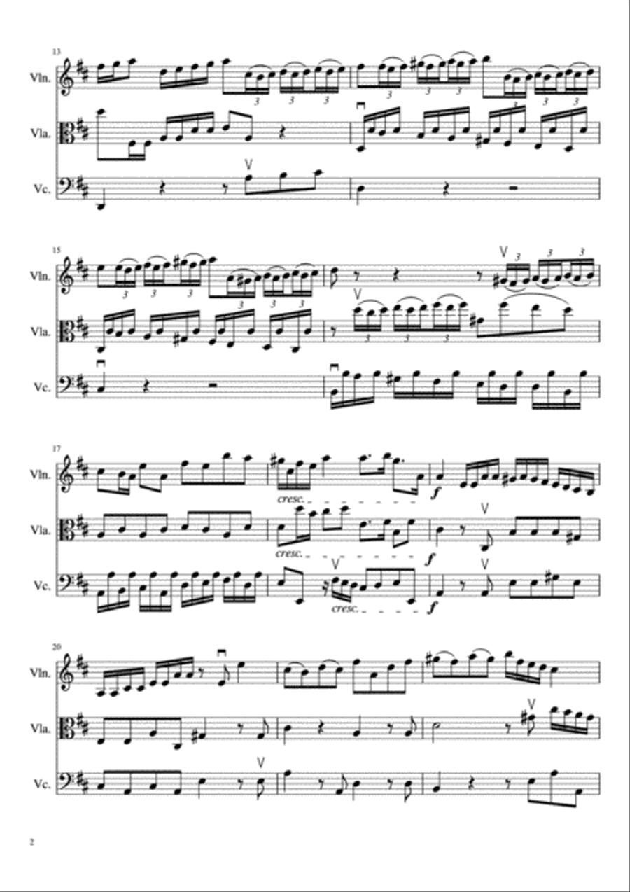 Brandenburg Concerto No. 5 String Trio scores gallery preview page 3