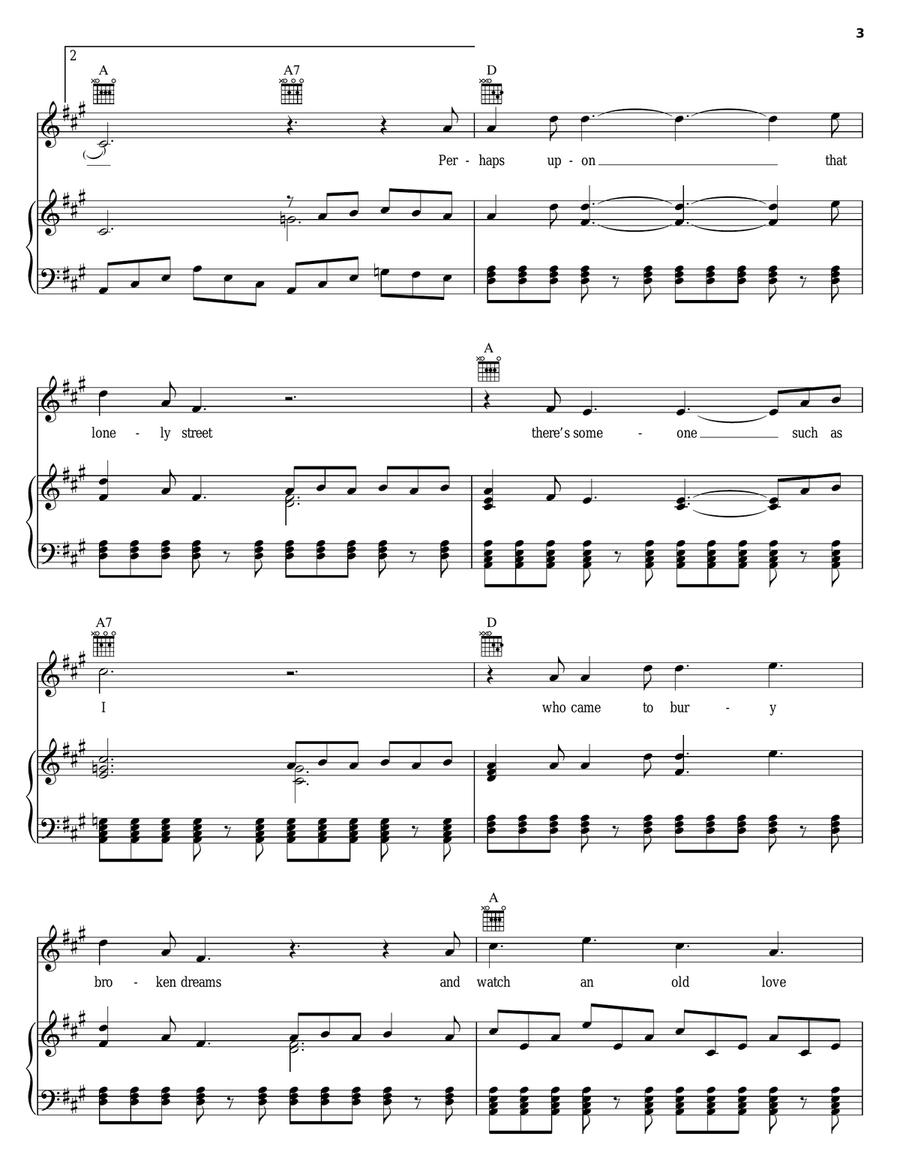 Lonely Street Piano, Vocal, Guitar scores gallery preview page 3