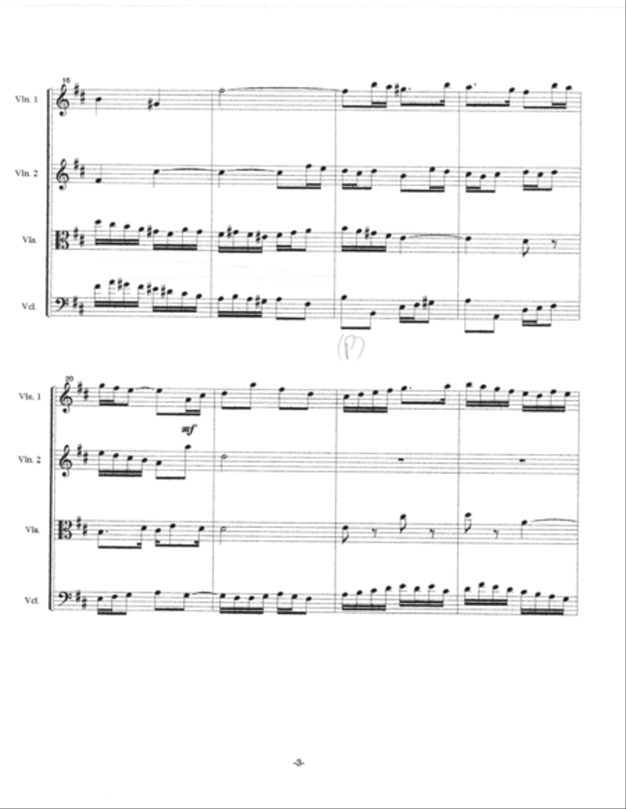 Fugue in b minor (1984) for string quartet (SCORE) String Quartet scores gallery preview page 3