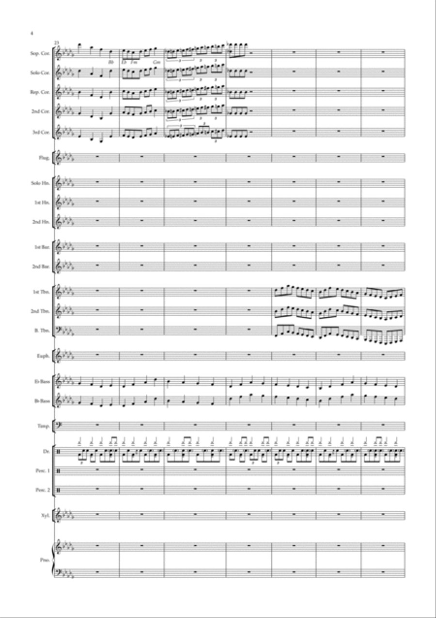 Variations in Db Brass Band scores gallery preview page 4