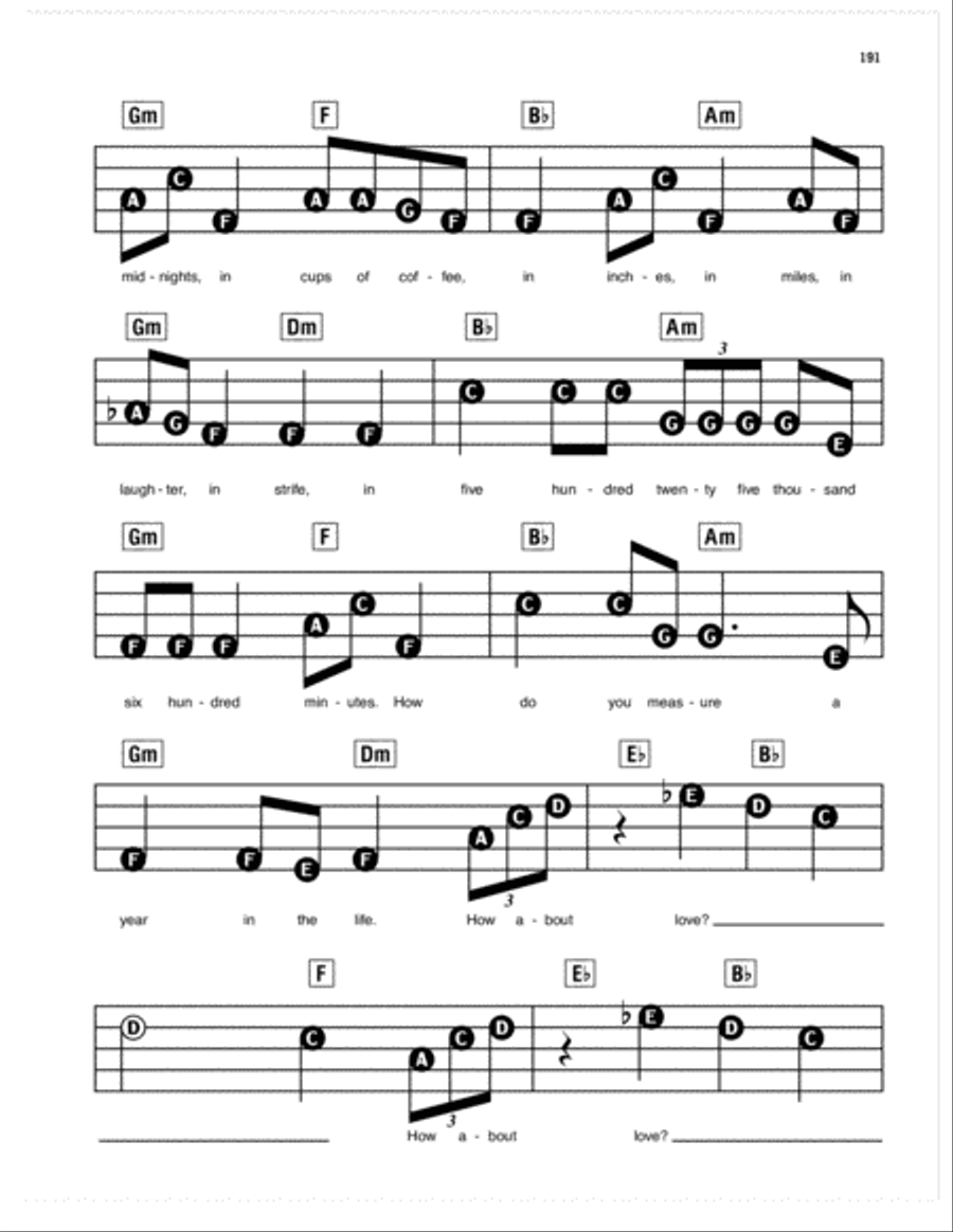 Seasons Of Love (from Rent) Piano, Vocal scores gallery preview page 2