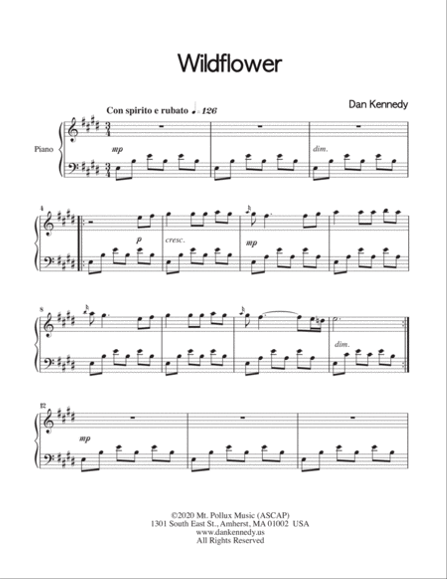 Wildflower Wildflower Piano Solo scores gallery preview page 2