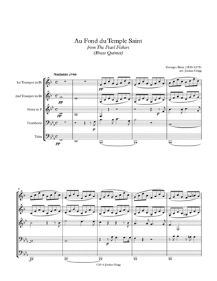 Au Fond du Temple Saint from the The Pearl Fishers (Brass Quintet)
