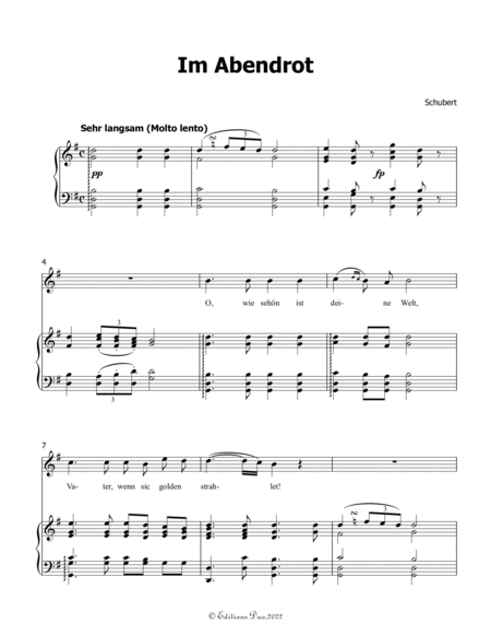 Im Abendrot, by Schubert, in G Major