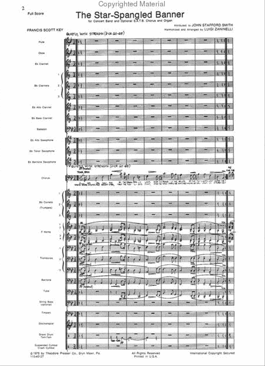 The Star-Spangled Banner The Star-Spangled Banner Concert Band scores gallery preview page 2