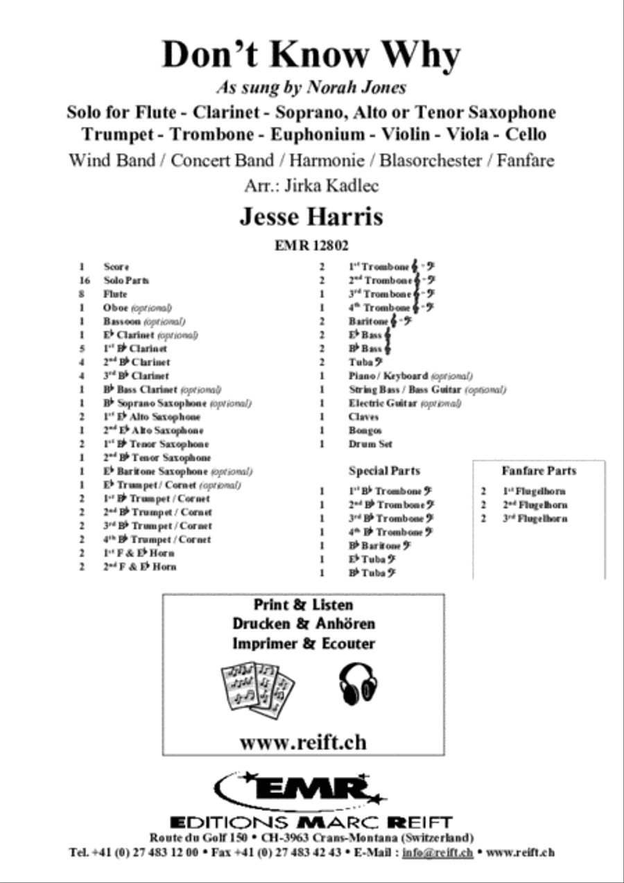 Don't Know Why Concert Band scores gallery preview page 2