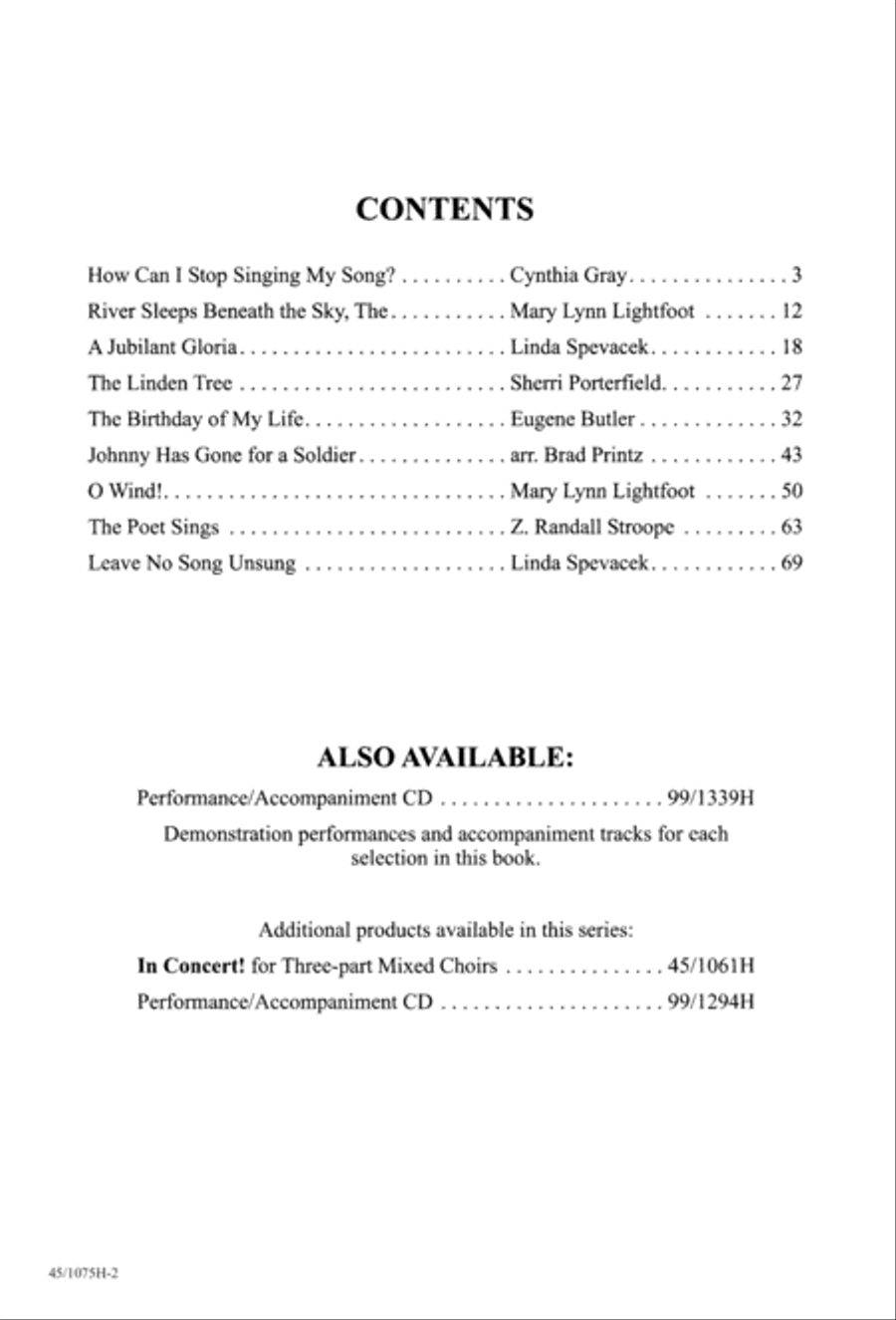 In Concert! for SSA SSA scores gallery preview page 4