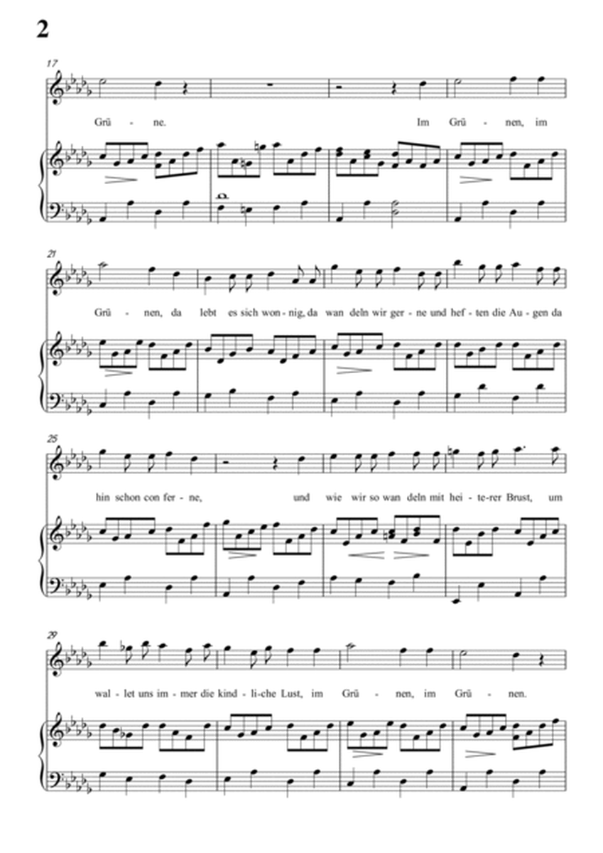 Schubert-Das Lied im Grünen,Op.115 No.1 in bD for Vocal and Piano