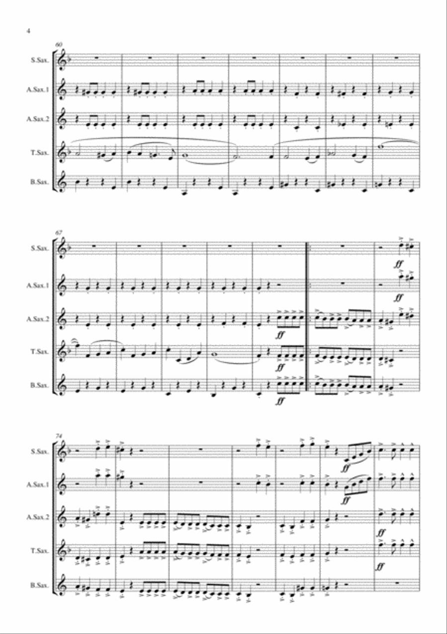The Star and Stripes Forever March arranged for Saxophone Quintet SAATB Concert Band scores gallery preview page 5