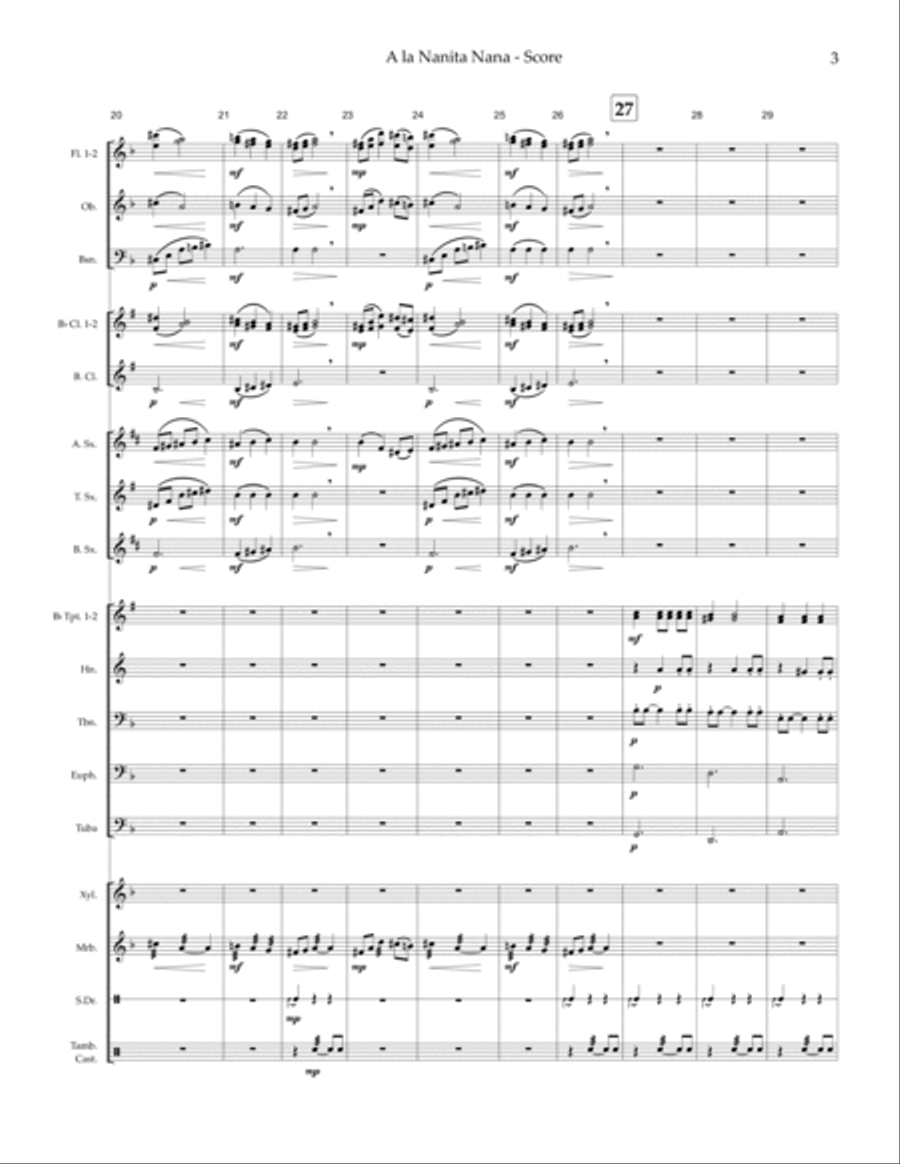 A la Nanita Nana — concert band image number null