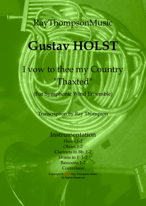 Book cover for Holst: I vow to thee my country (Thaxted) - wind dectet