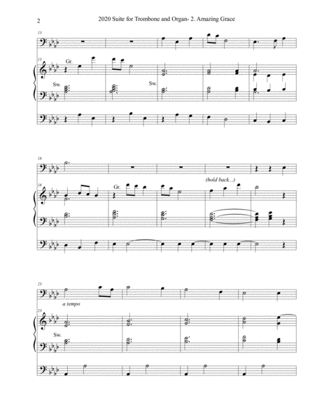 2020 Suite for Trombone and Organ, Mvt. 2- Aria on "Amazing Grace", by Phil Lehenbauer image number null