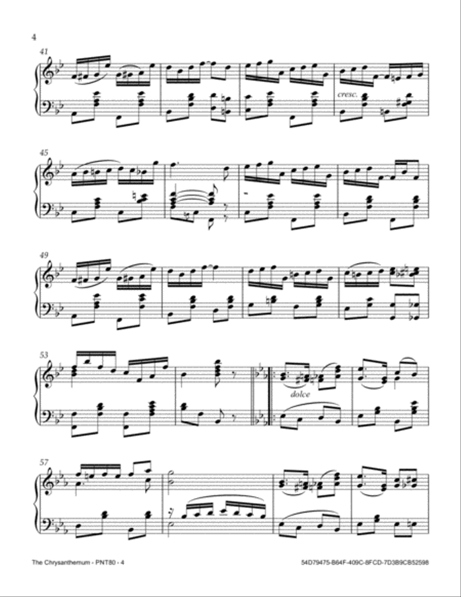 The Chrysanthemum The Chrysanthemum Piano Solo scores gallery preview page 4