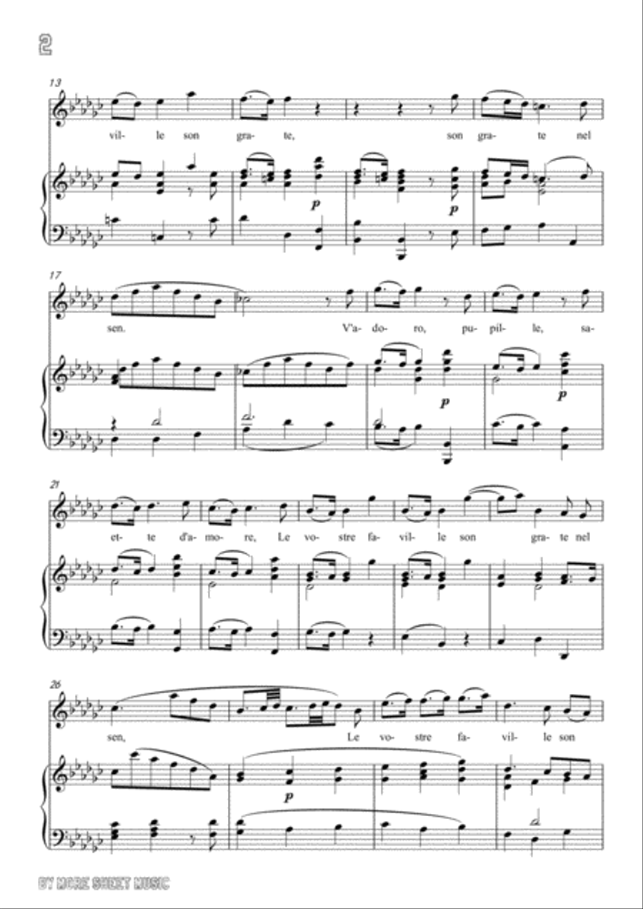 Handel-V'adoro,pupille in G flat Major,for Voice and Piano Voice Solo scores gallery preview page 4
