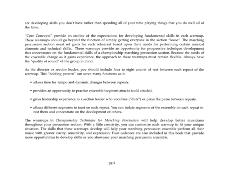 Championship Technique for Marching Percussion /Student Book /Multi Toms Percussion Ensemble scores gallery preview page 4