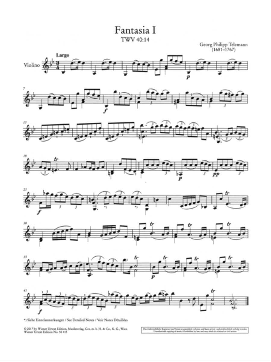 12 Fantasies for Violin 12 Fantasies for Violin Chamber Music scores gallery preview page 2