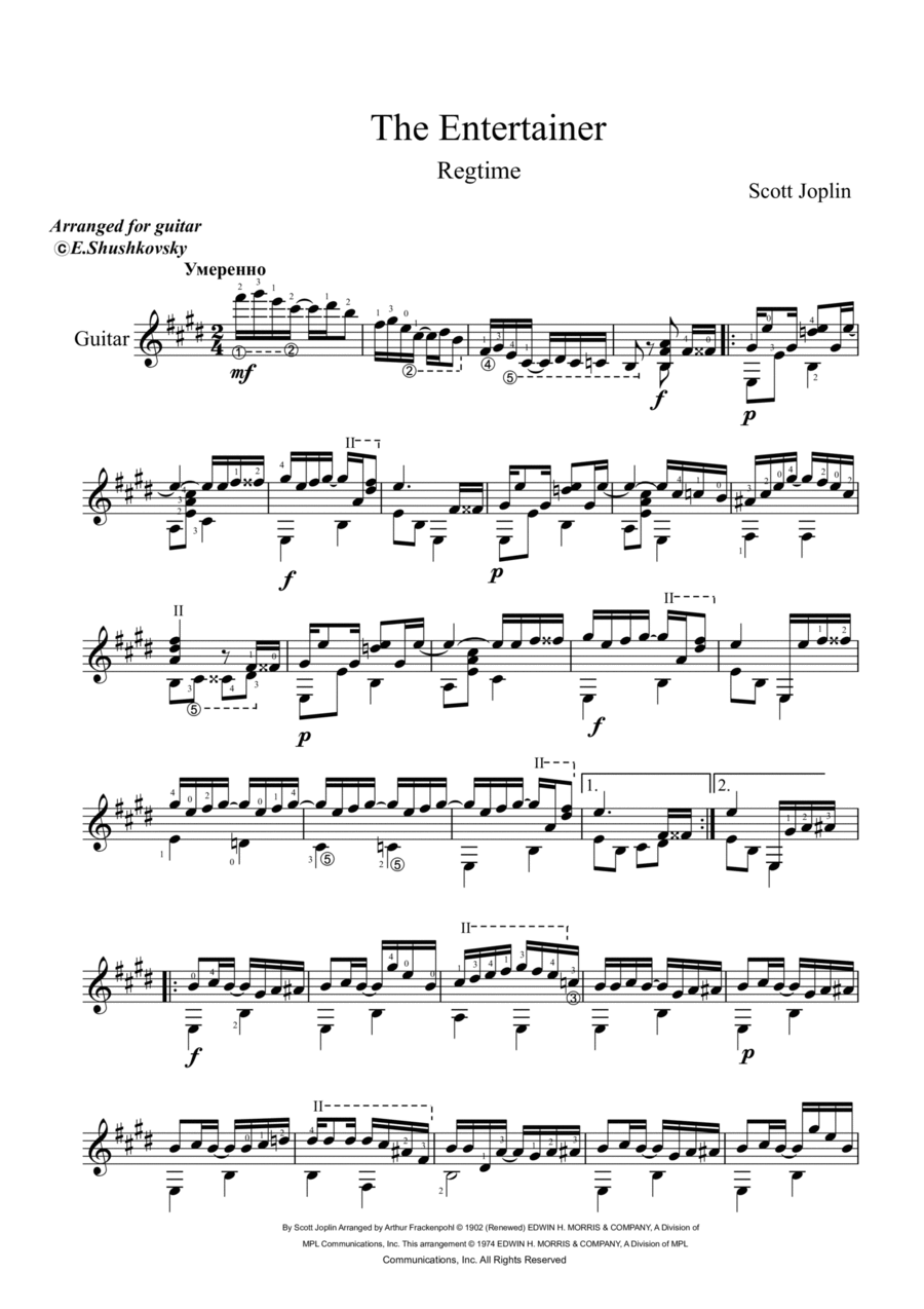 The Entertainer Acoustic Guitar scores gallery preview page 1