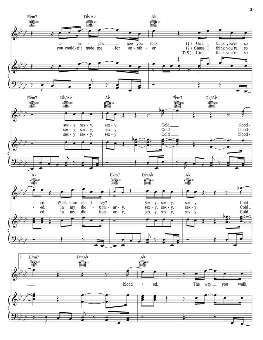 Cold Blooded Cold Blooded Piano, Vocal, Guitar scores gallery preview page 3